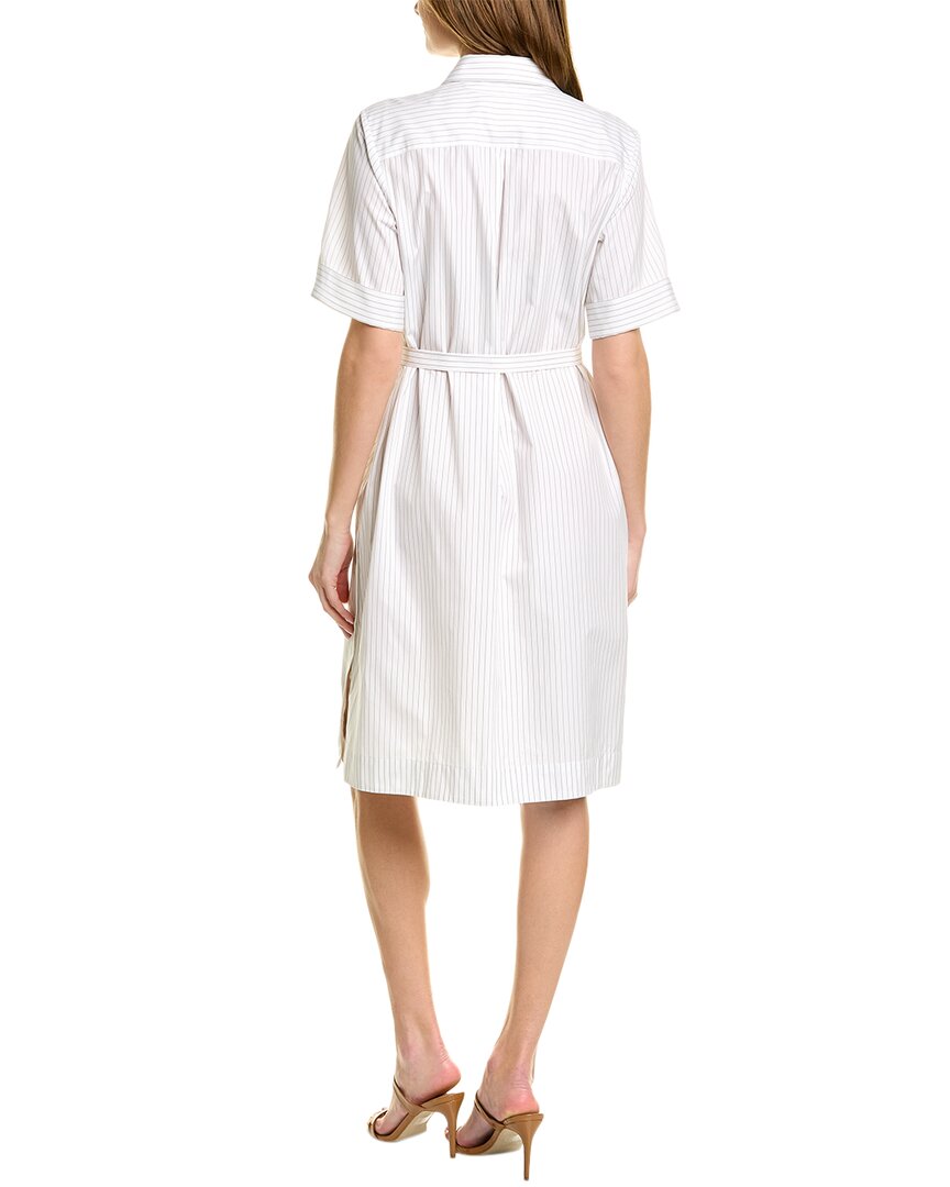 thumbnail image 2 of Pink Tartan womens Pinstripe Shirtdress, 8, White, 2 of 3