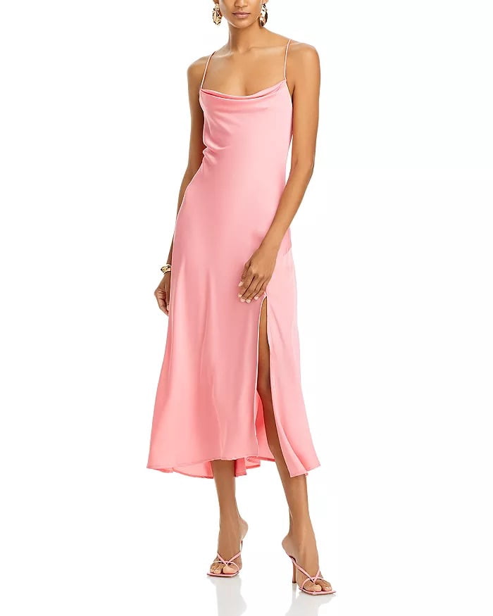 thumbnail image 1 of Astr The Label STRAWBERRY Women's Gaia Satin Calf Midi Dress, US Small, 1 of 1