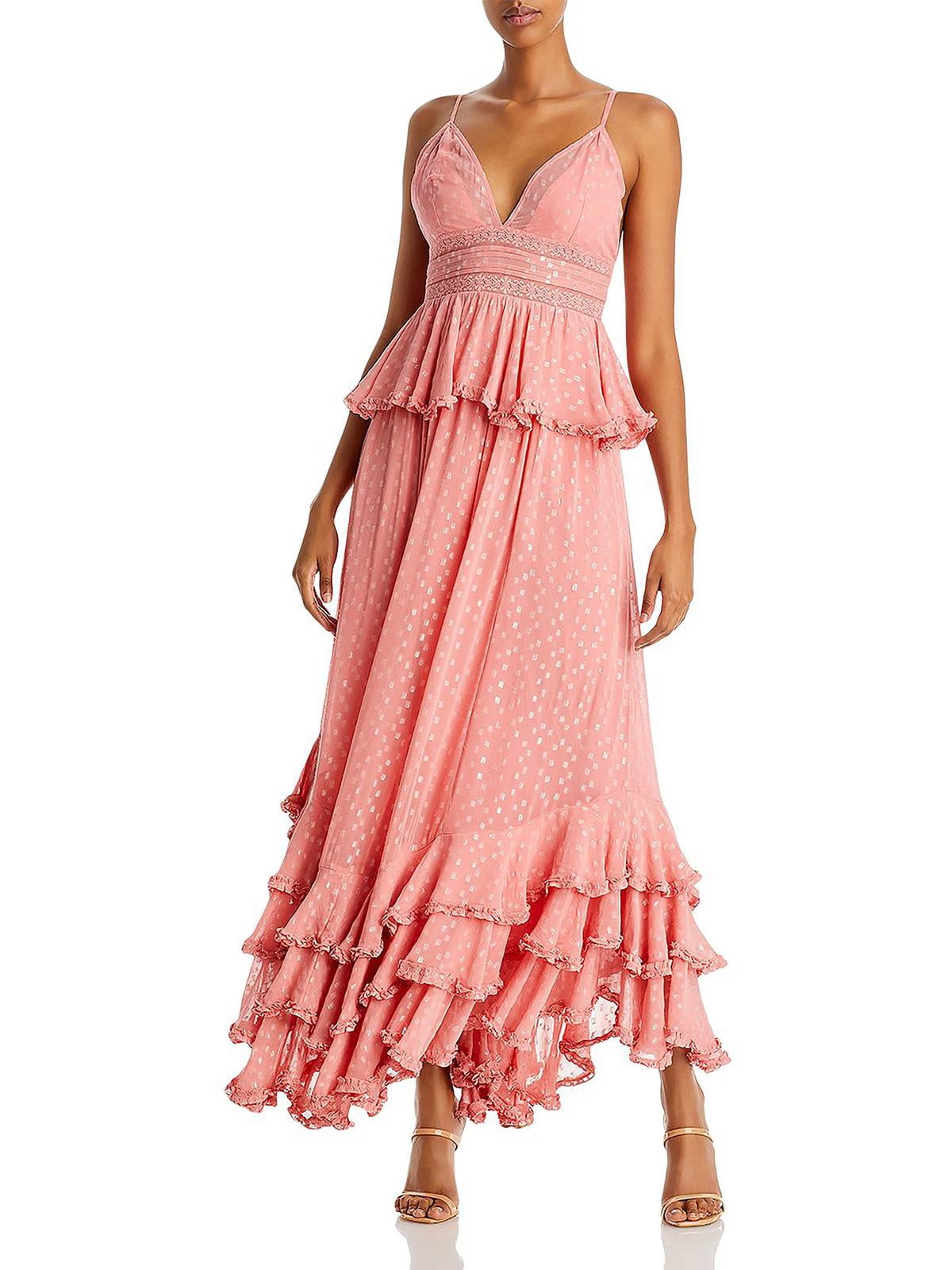 thumbnail image 1 of Rococo Sand Womens Chiffon Metallic Maxi Dress, 1 of 2